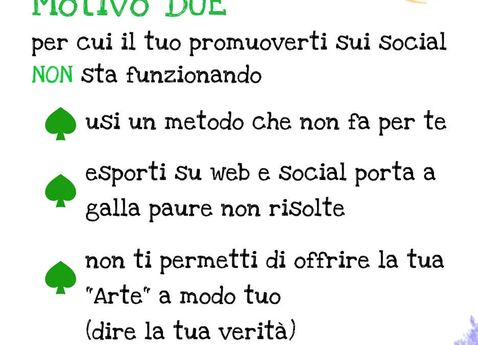 Motivo due per cui fatichi a promuoverti sui Social